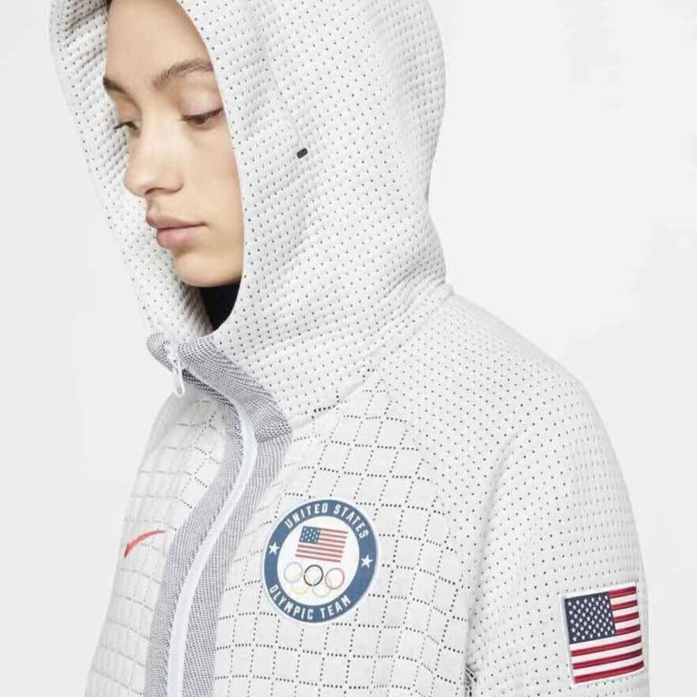Nike Womens Olympic Team USA Tech Fleece Zip Hoodie Jacket Sz M